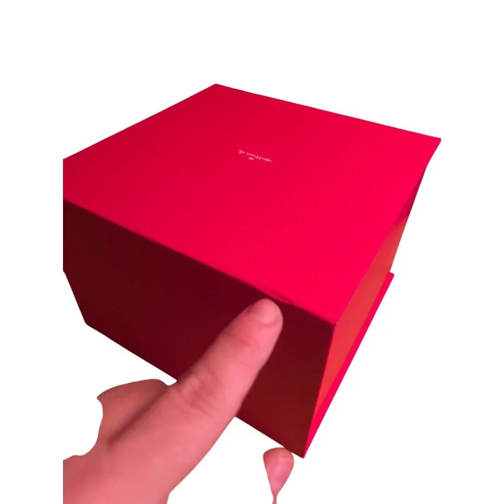 Hallmark Red Gift Box W/ Ribbon Lid Closure & Decorative Fill